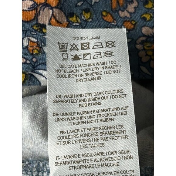 Boden Maxi Dress US 16/18 Tiered Wrap Jersey Blue Orange Yellow Boho Botanic - Picture 10 of 10